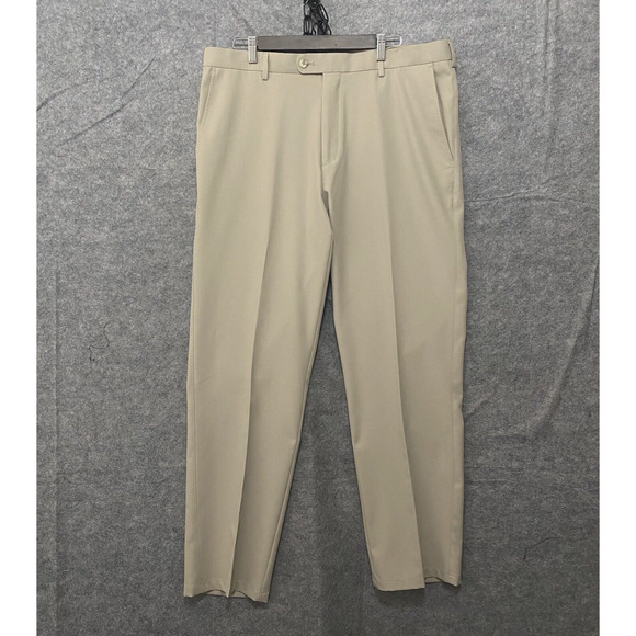 Peter Millar Durham Performance Stretch Pants Mens 38 x 31.5 Tan -‎ SIZE NOTE - Picture 1 of 9